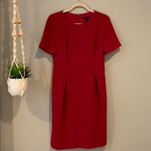 J Crew red crepe dress size 6